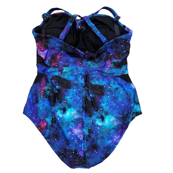 Torrid Blue and Purple Galaxy One Piece Swimsuit - Picture 2 of 10